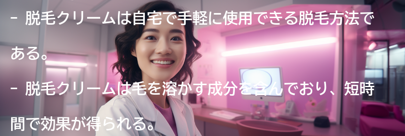 脱毛クリームの特徴とは？の要点まとめ