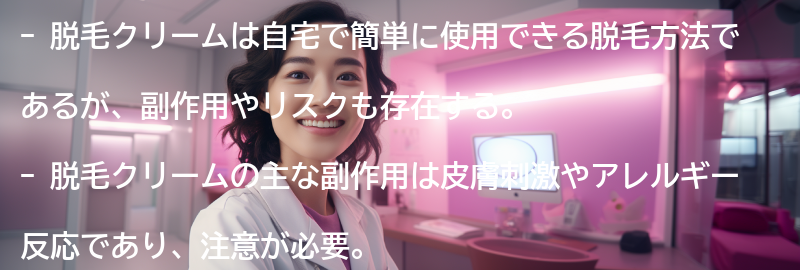 脱毛クリームの副作用やリスクについて知っておこうの要点まとめ