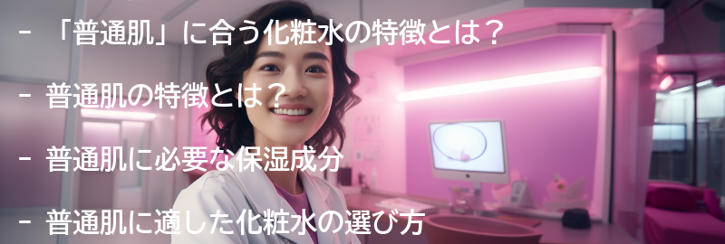 「普通肌」に合う化粧水の特徴とは？の要点まとめ