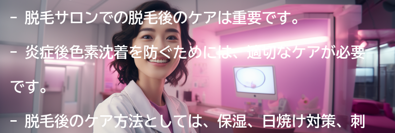 脱毛サロンでの脱毛後のケア方法とは？の要点まとめ