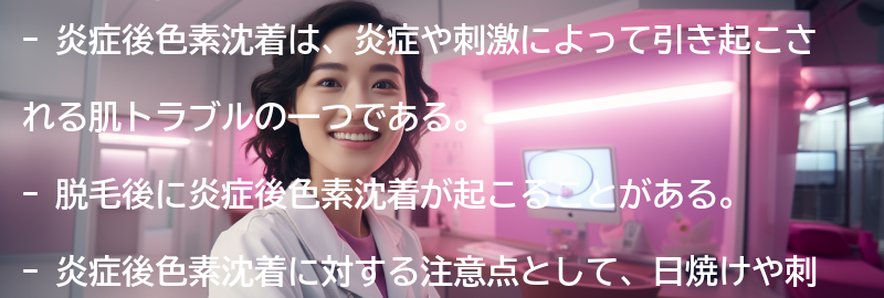 炎症後色素沈着に対する注意点とは？の要点まとめ