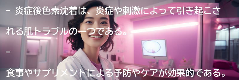 炎症後色素沈着の予防とケアに役立つ食事やサプリメントとは？の要点まとめ
