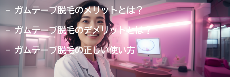 ガムテープ脱毛のメリットとデメリットの要点まとめ