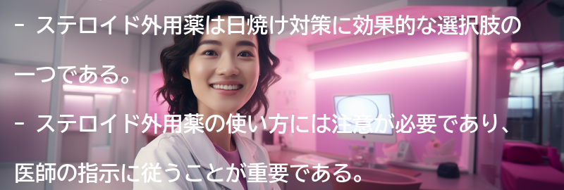 ステロイド外用薬を使った日焼け対策の実践方法の要点まとめ