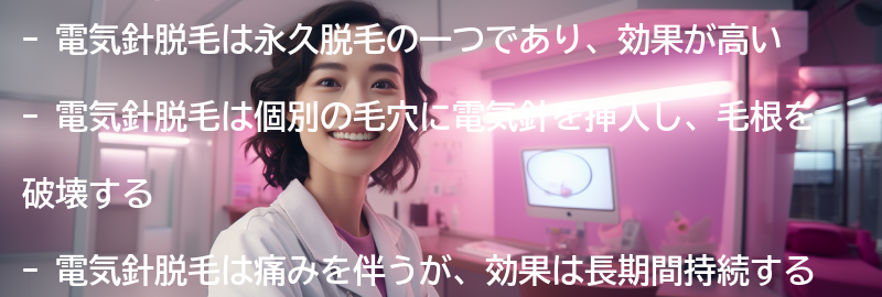 電気針脱毛のメリットの要点まとめ