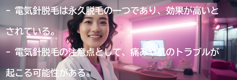 電気針脱毛の注意点の要点まとめ