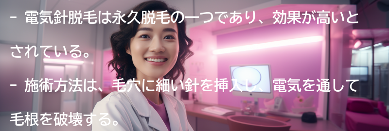 電気針脱毛の施術方法の要点まとめ