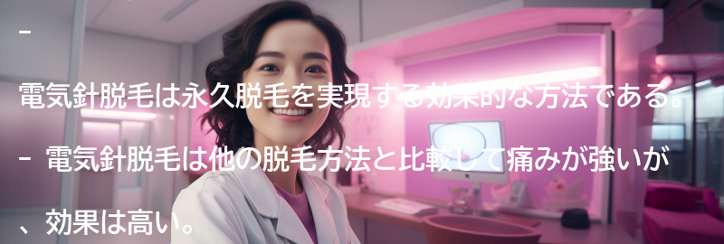 電気針脱毛と他の脱毛方法の比較の要点まとめ