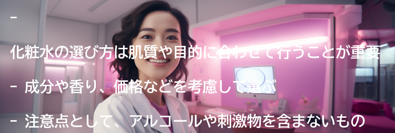 化粧水の選び方と注意点の要点まとめ