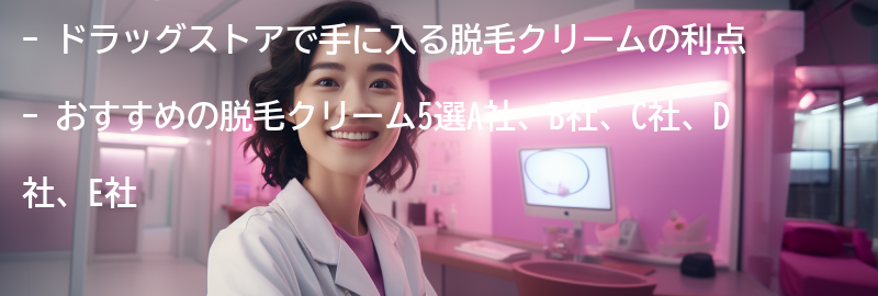 ドラッグストアで手に入るおすすめの脱毛クリーム5選の要点まとめ