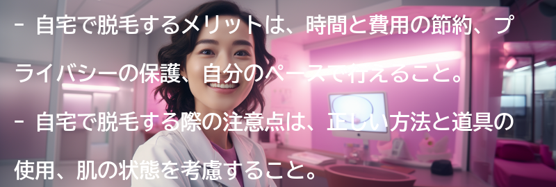 自宅で脱毛するメリットとは？の要点まとめ