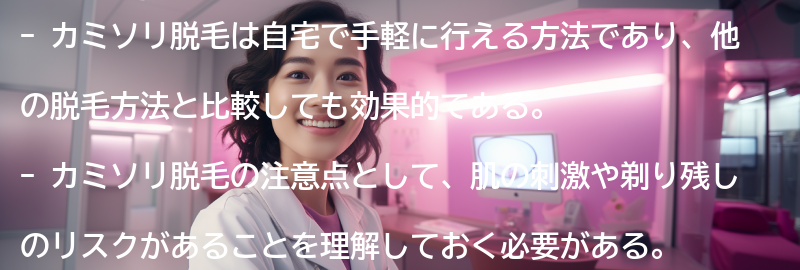 カミソリ脱毛と他の脱毛方法の比較の要点まとめ