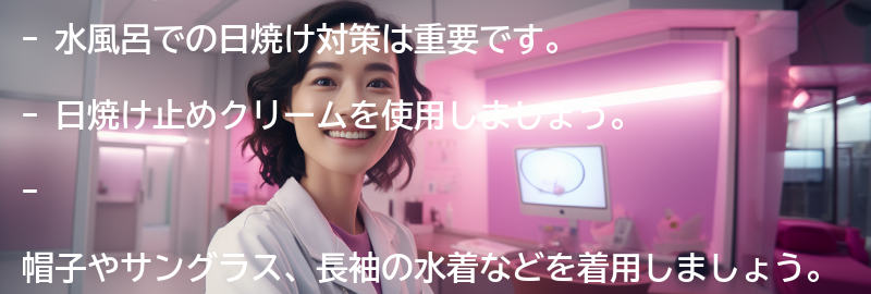 水風呂での日焼け対策の方法の要点まとめ