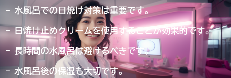 水風呂での日焼け対策の注意点の要点まとめ