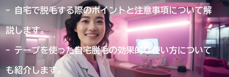 自宅で脱毛する際のポイントと注意事項の要点まとめ