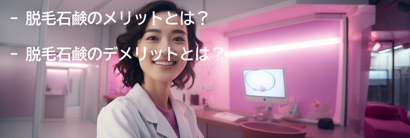 脱毛石鹸のメリットとデメリットの要点まとめ