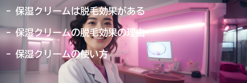 保湿クリームの脱毛効果とは？の要点まとめ