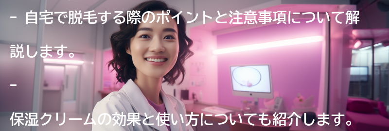 自宅で脱毛する際のポイントと注意事項の要点まとめ