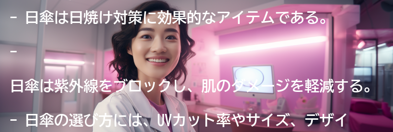 日傘の効果とは？の要点まとめ