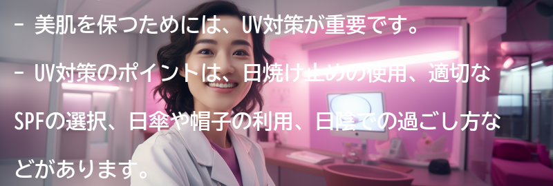 美肌を保つためのUV対策のポイントの要点まとめ