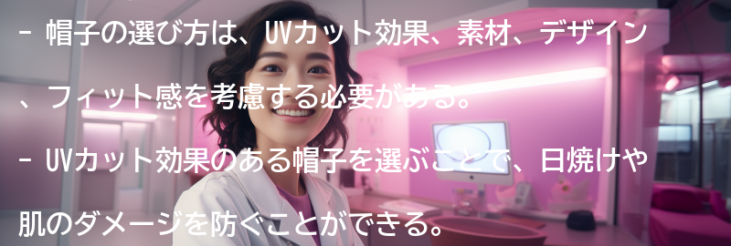 帽子の選び方の要点まとめ