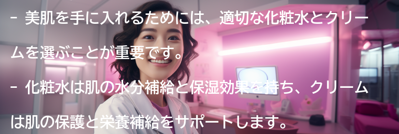 おすすめの化粧水とクリーム:の要点まとめ