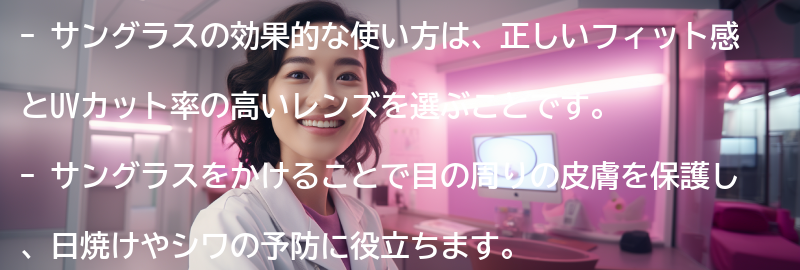 サングラスの効果的な使い方の要点まとめ