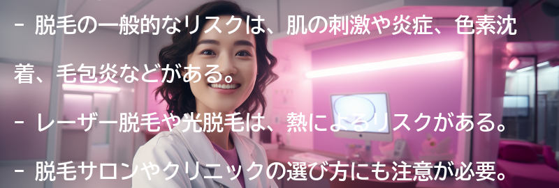 脱毛の一般的なリスクとは？の要点まとめ