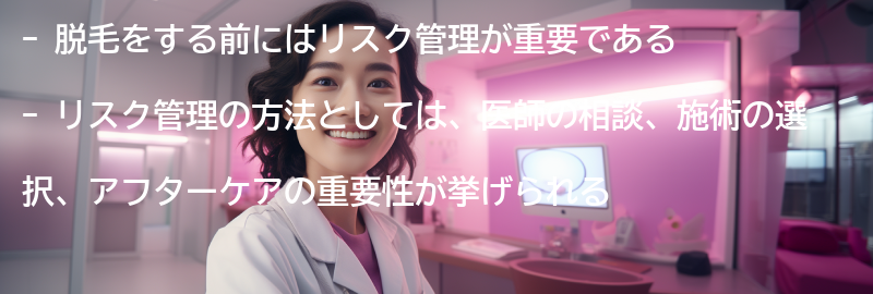 脱毛前に考慮すべきリスク管理の方法の要点まとめ
