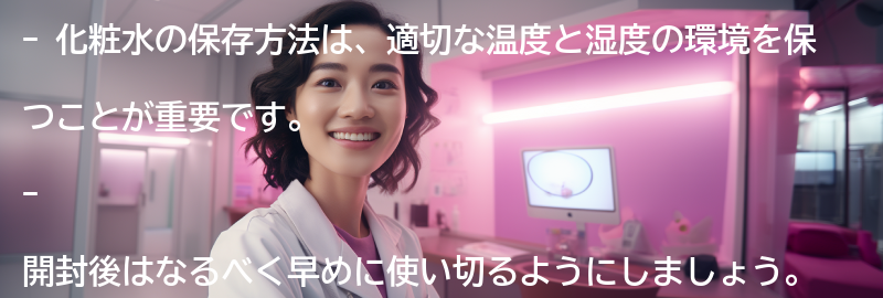 化粧水の保存方法とは？の要点まとめ