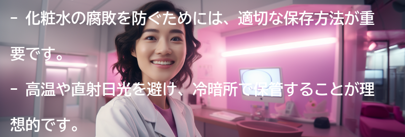 化粧水の腐敗を防ぐための注意点の要点まとめ