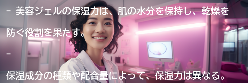 美容ジェルの保湿力とは？の要点まとめ