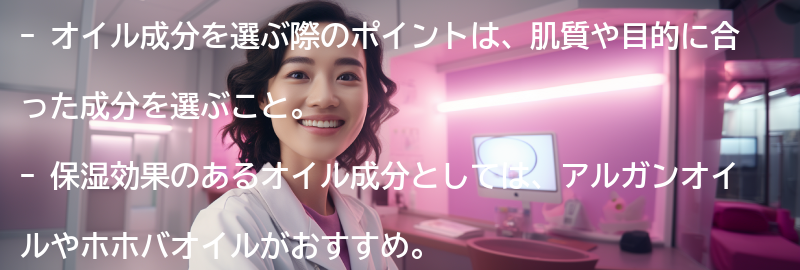 オイル成分を選ぶ際のポイントの要点まとめ