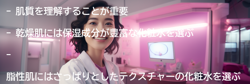 自分の肌質に合った化粧水を選ぶポイントの要点まとめ