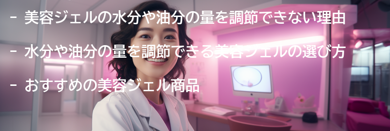 水分や油分の量を調節できる美容ジェルの選び方とおすすめ商品の要点まとめ