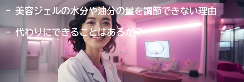 美容ジェルの水分や油分の量を調節できない代わりにできることはある？の要点まとめ