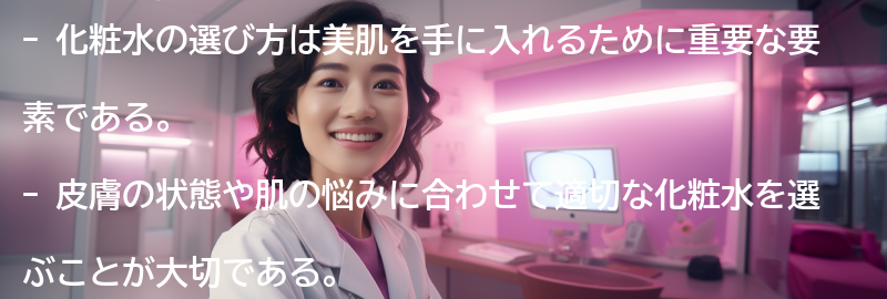 美肌を手に入れるためには化粧水の選び方が重要の要点まとめ