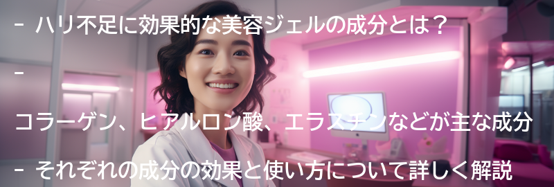 ハリ不足に効果的な美容ジェルの成分とは？の要点まとめ