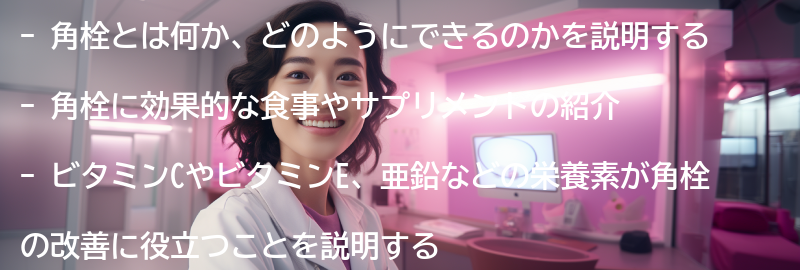 角栓に効果的な食事やサプリメントの要点まとめ