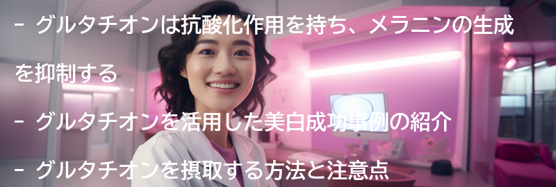 グルタチオンを活用した美白成功事例の紹介の要点まとめ