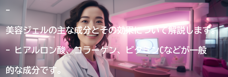 美容ジェルの主な成分とその効果の要点まとめ