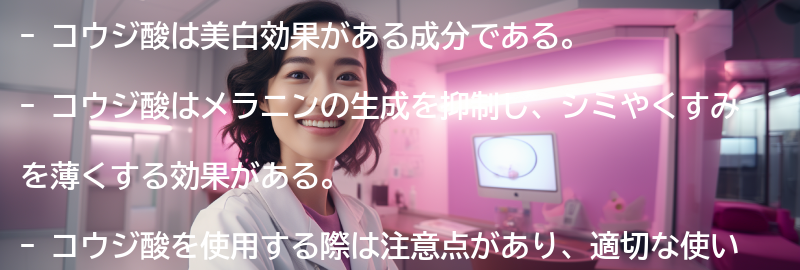 コウジ酸の美白効果についての要点まとめ