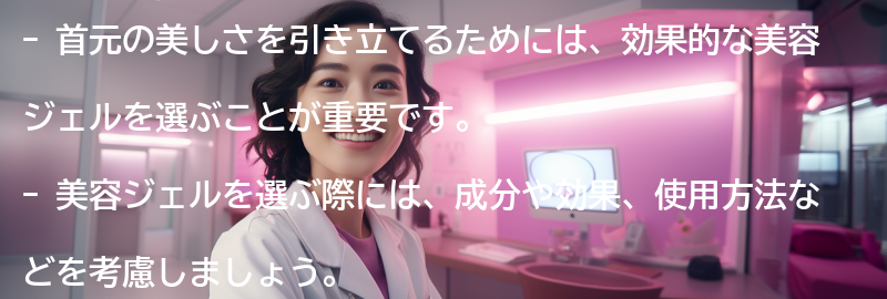 首元に効果的な美容ジェルの選び方の要点まとめ