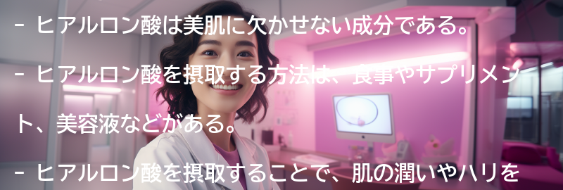 ヒアルロン酸を摂取する方法の要点まとめ
