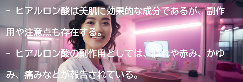 ヒアルロン酸の副作用や注意点の要点まとめ