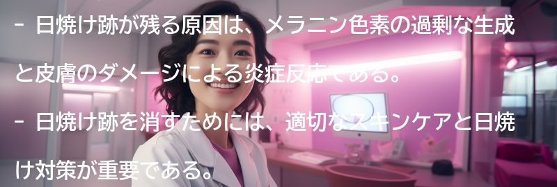 日焼け跡が残る原因とは？の要点まとめ