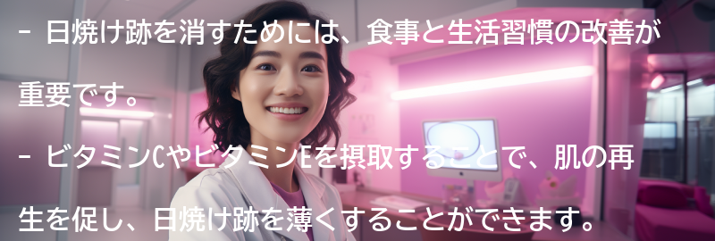 日焼け跡を消すための食事と生活習慣の改善の要点まとめ