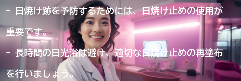 日焼け跡を予防するための注意点の要点まとめ