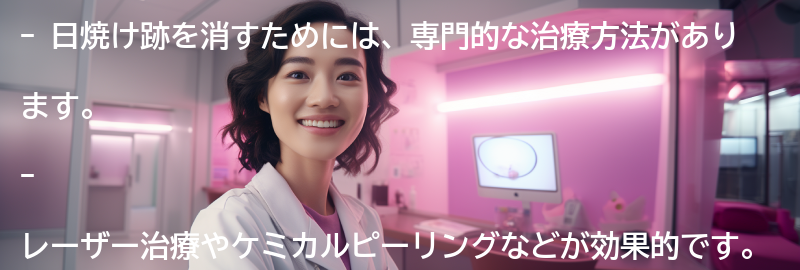 日焼け跡を消すための専門的な治療方法の要点まとめ