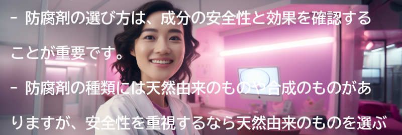 防腐剤の選び方のポイントの要点まとめ